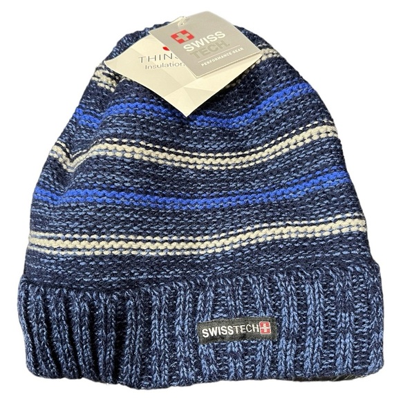 Swiss Tech Sapphire Blue Beanie Hat OSFM - Picture 1 of 7